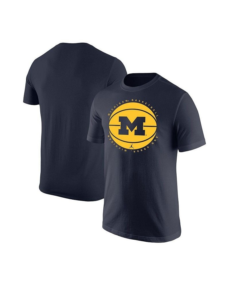 Men's Brand Navy Michigan Wolverines Basketball Team Issue T-shirt $16.80 T-Shirts