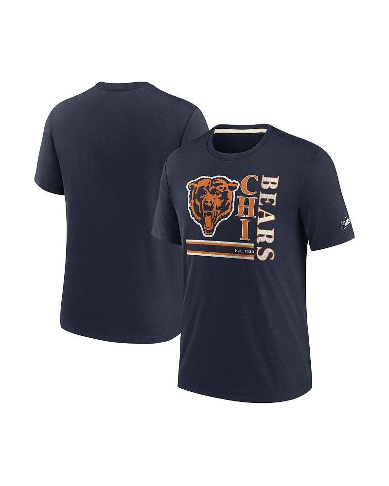 Men's Navy Chicago Bears Wordmark Logo Tri-Blend T-shirt $21.00 T-Shirts