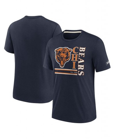 Men's Navy Chicago Bears Wordmark Logo Tri-Blend T-shirt $21.00 T-Shirts