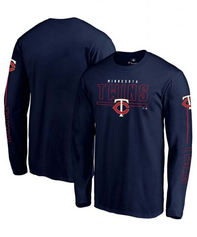 Men's Navy Minnesota Twins Team Front Line Long Sleeve T-shirt $23.03 T-Shirts