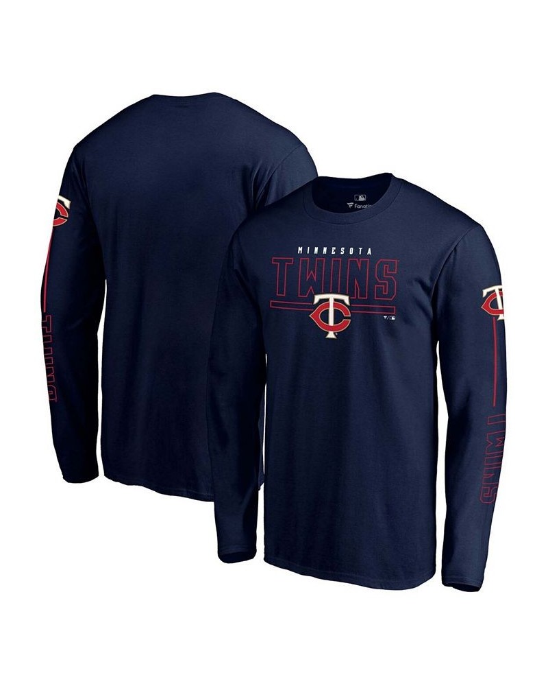 Men's Navy Minnesota Twins Team Front Line Long Sleeve T-shirt $23.03 T-Shirts