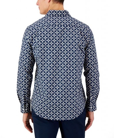 Men's Long-Sleeve Pineapple Refined Woven Shirt Blue $17.58 Shirts