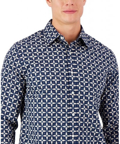 Men's Long-Sleeve Pineapple Refined Woven Shirt Blue $17.58 Shirts