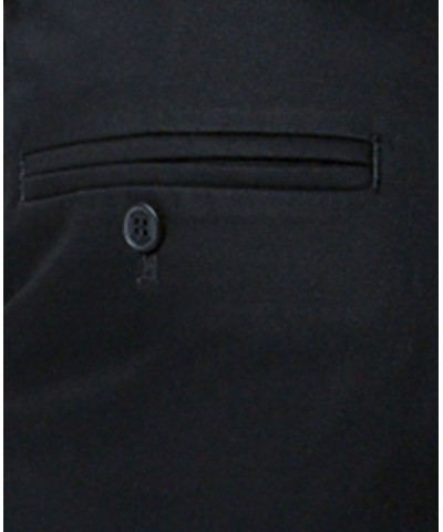 Men's Signature Lux Cotton Relaxed Fit Pleated Creased Stretch Khaki Pants Black $32.99 Pants