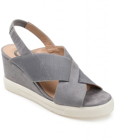 Women's Ronnie Wedge Sandals Gray $50.99 Shoes