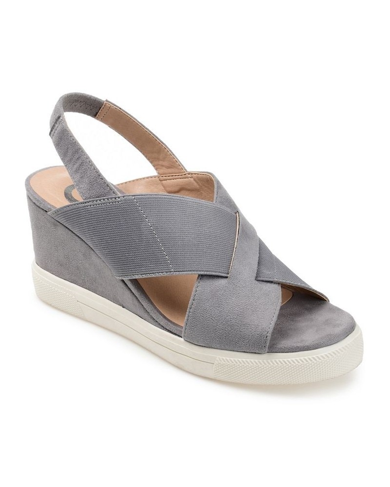 Women's Ronnie Wedge Sandals Gray $50.99 Shoes