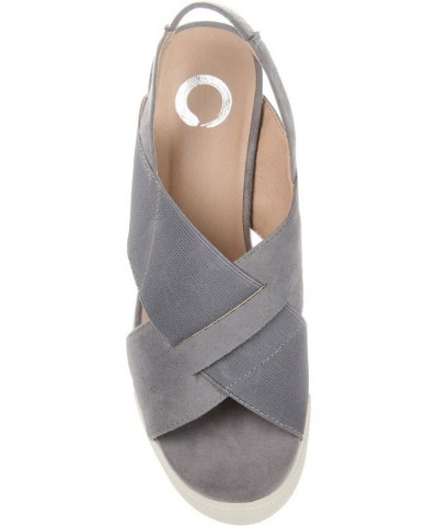 Women's Ronnie Wedge Sandals Gray $50.99 Shoes