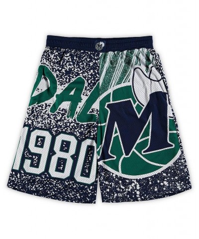 Men's Navy Dallas Mavericks Big and Tall Hardwood Classics Jumbotron Shorts $36.39 Shorts