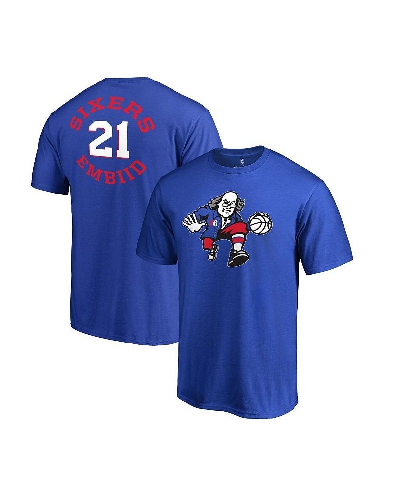 Men's Branded Joel Embiid Royal Philadelphia 76ers Round About Name and Number T-shirt $23.93 T-Shirts