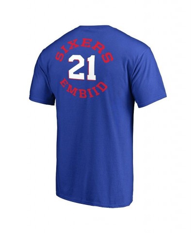 Men's Branded Joel Embiid Royal Philadelphia 76ers Round About Name and Number T-shirt $23.93 T-Shirts