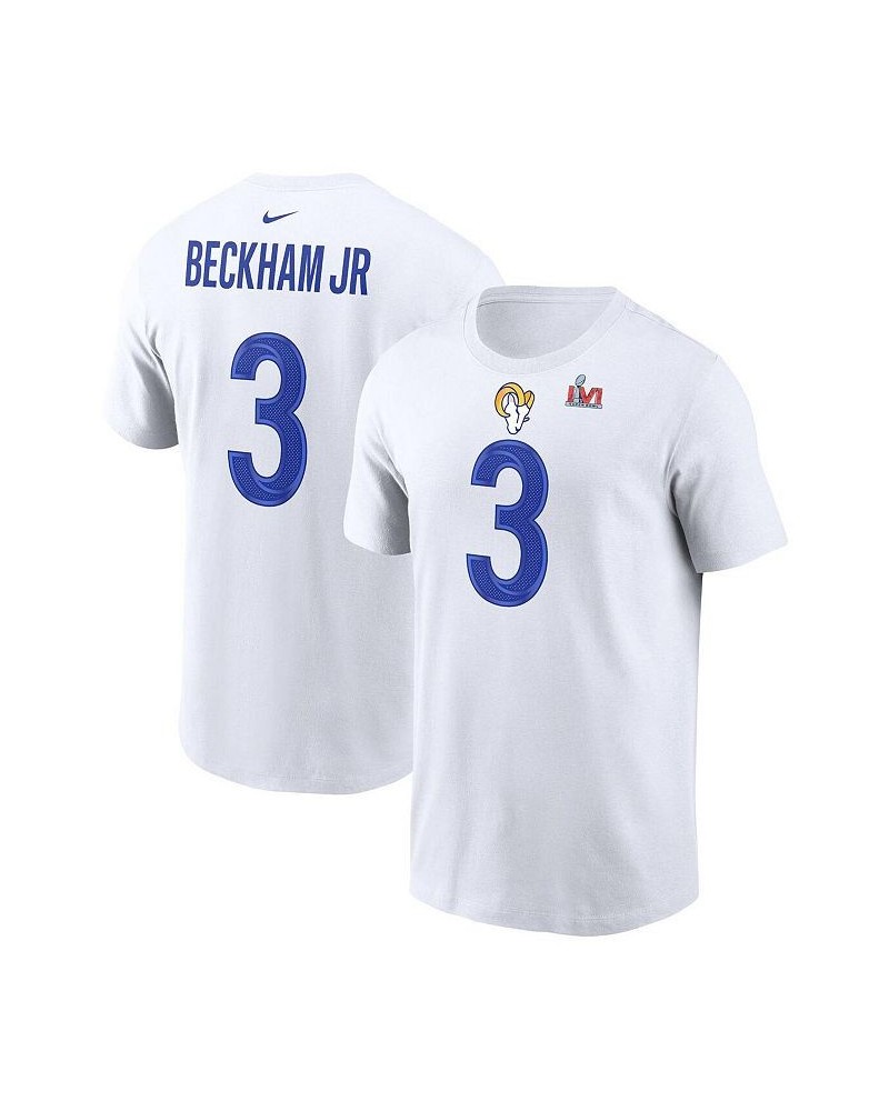 Men's Odell Beckham Jr. White Los Angeles Rams Super Bowl LVI Name Number T-shirt $20.90 T-Shirts