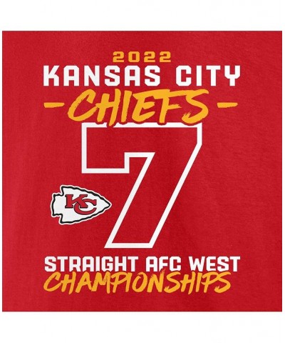 Men's Branded Red Kansas City Chiefs Seventh-Straight AFC West Division Championship T-shirt $22.56 T-Shirts