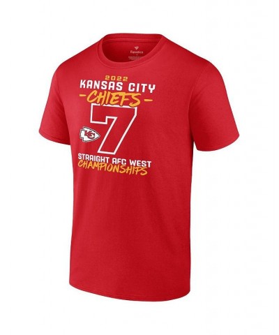 Men's Branded Red Kansas City Chiefs Seventh-Straight AFC West Division Championship T-shirt $22.56 T-Shirts