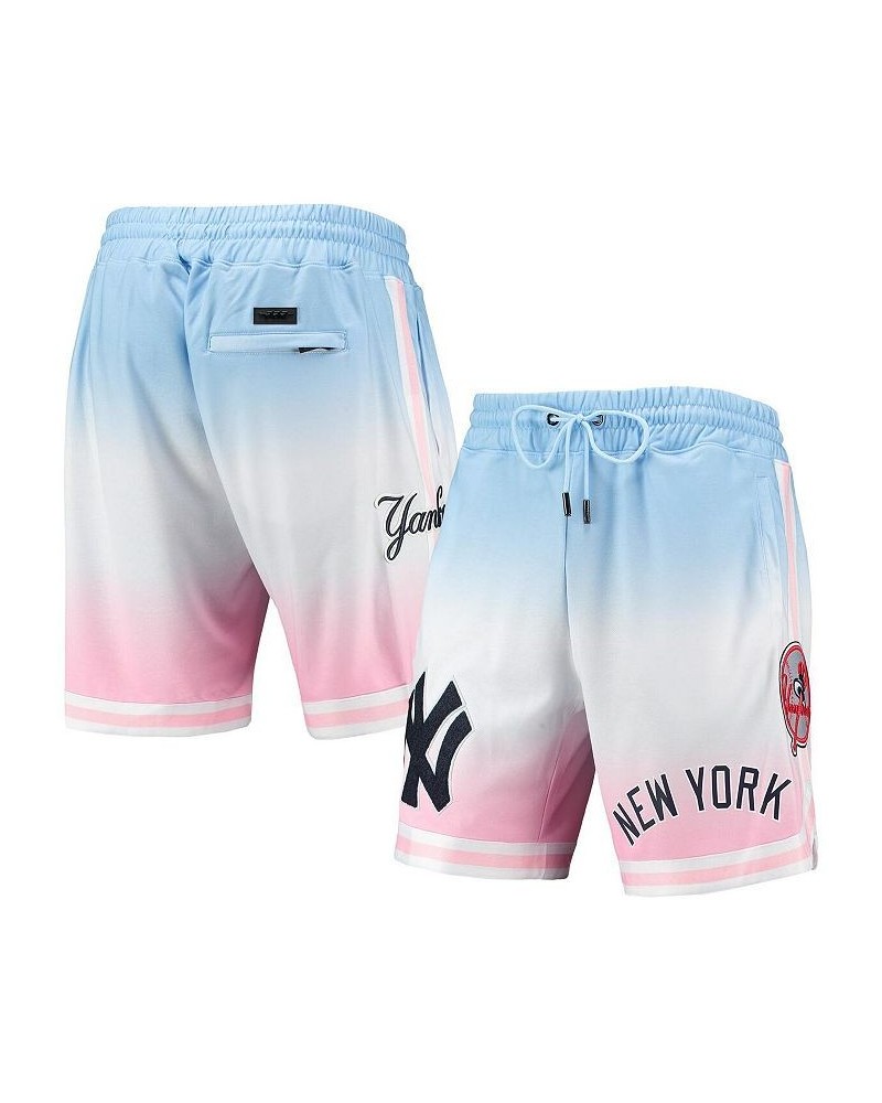 Men's Blue and Pink New York Yankees Team Logo Pro Ombre Shorts $45.10 Shorts