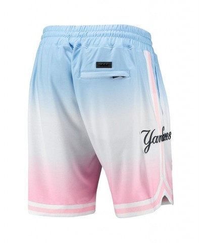 Men's Blue and Pink New York Yankees Team Logo Pro Ombre Shorts $45.10 Shorts