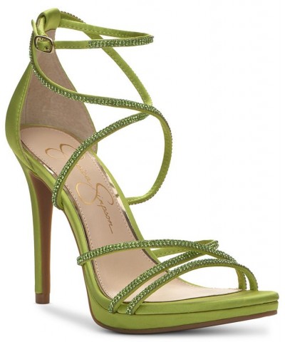 Jaeya Strappy Dress Sandals Green $44.69 Shoes