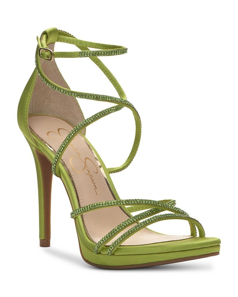 Jaeya Strappy Dress Sandals Green $44.69 Shoes