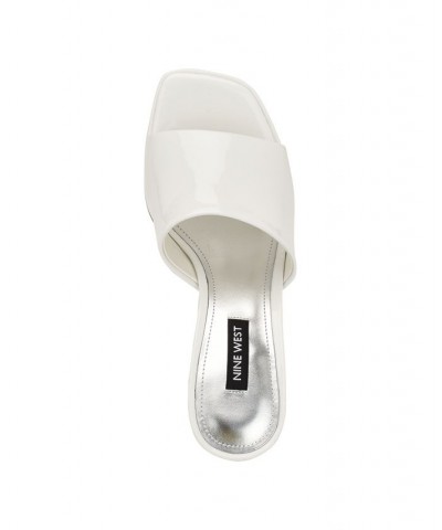 Women's Beez Square Toe Dress Slip-On Sandals White $38.95 Shoes