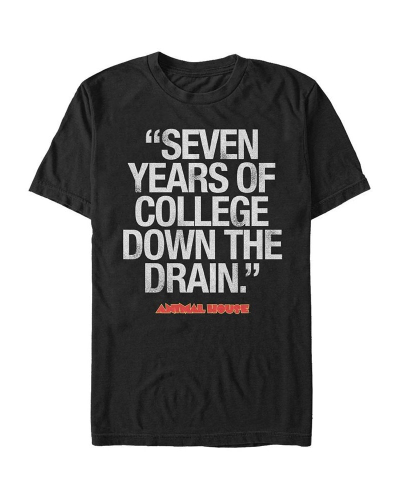 Animal House National Lampoon's Men's Bluto 7 Years Of College Short Sleeve T-Shirt Black $14.70 T-Shirts