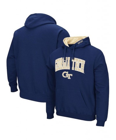 Men's Navy Georgia Tech Yellow Jackets Arch and Logo Pullover Hoodie $29.69 Sweatshirt