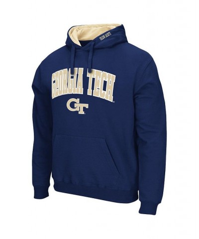 Men's Navy Georgia Tech Yellow Jackets Arch and Logo Pullover Hoodie $29.69 Sweatshirt