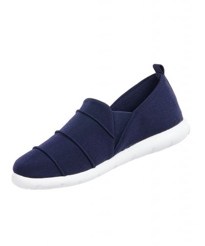 Zenz from Isotoner Women's Indoor/Outdoor Pintuck Lauren Slip-Ons Blue $15.90 Shoes