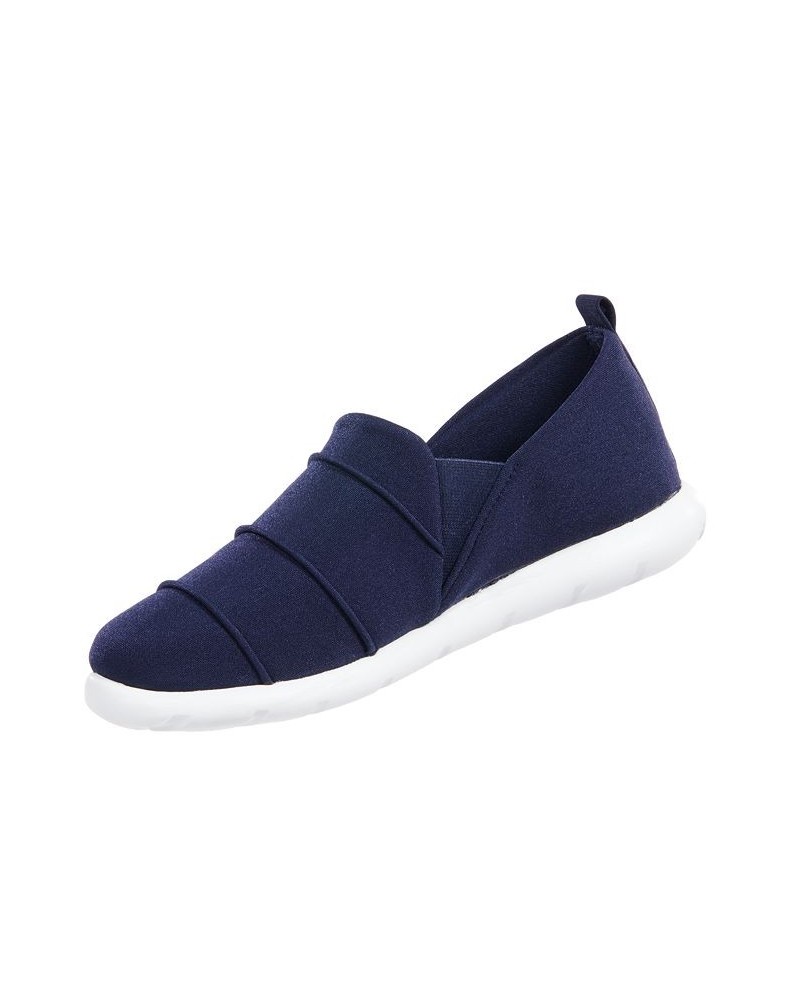 Zenz from Isotoner Women's Indoor/Outdoor Pintuck Lauren Slip-Ons Blue $15.90 Shoes