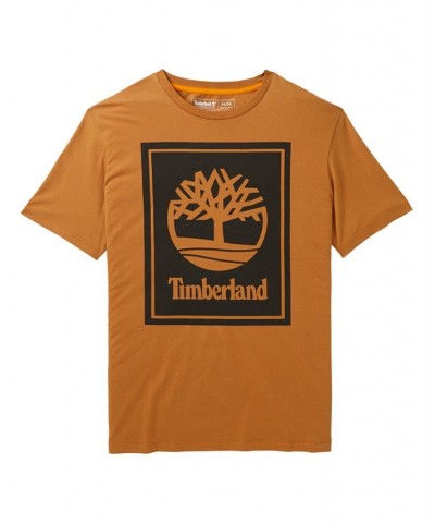 Men's Short Sleeve Stacked Logo Tee Brown $19.38 T-Shirts