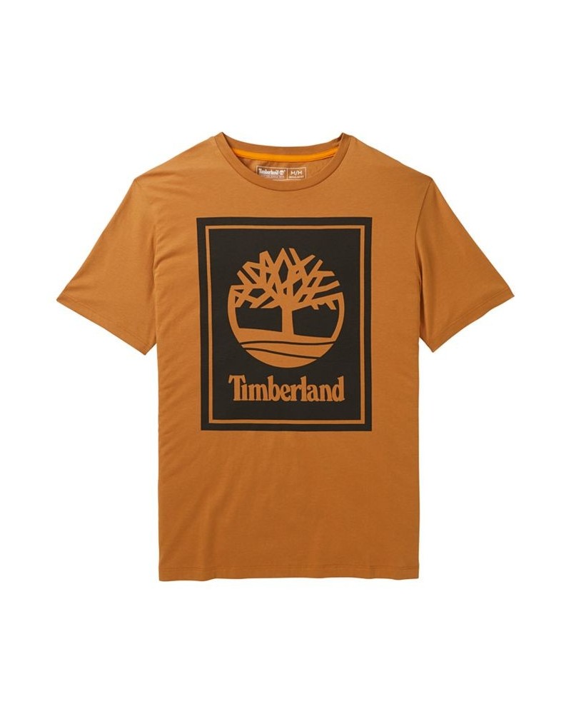 Men's Short Sleeve Stacked Logo Tee Brown $19.38 T-Shirts