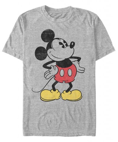 Men's Vintage Mickey Short Sleeve T-Shirt Gray $16.80 T-Shirts