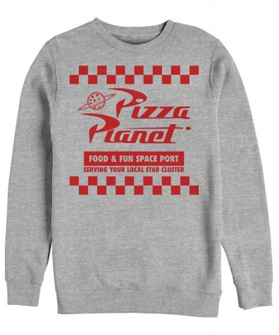 Disney Pixar Men's Toy Story Pizza Planet Checkered Logo, Crewneck Fleece Heathr Gry $25.30 Sweatshirt