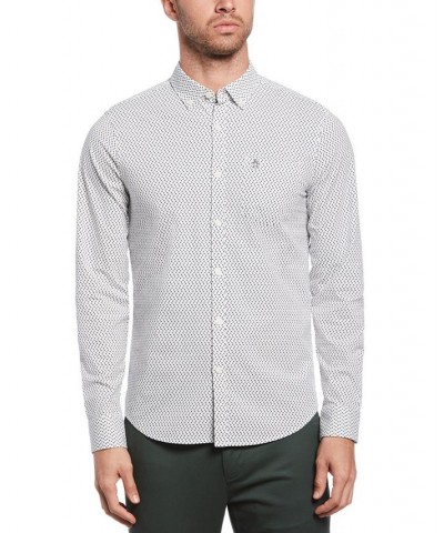 Men's Slim-Fit Woven Poplin Shirt Silver $25.04 Shirts