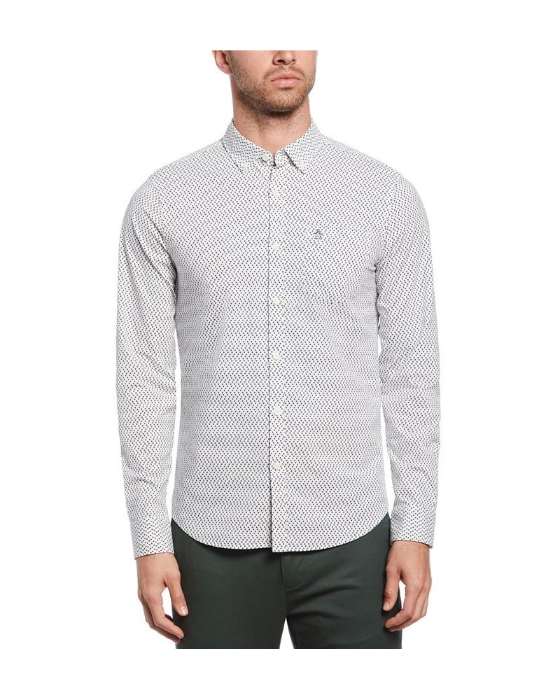 Men's Slim-Fit Woven Poplin Shirt Silver $25.04 Shirts