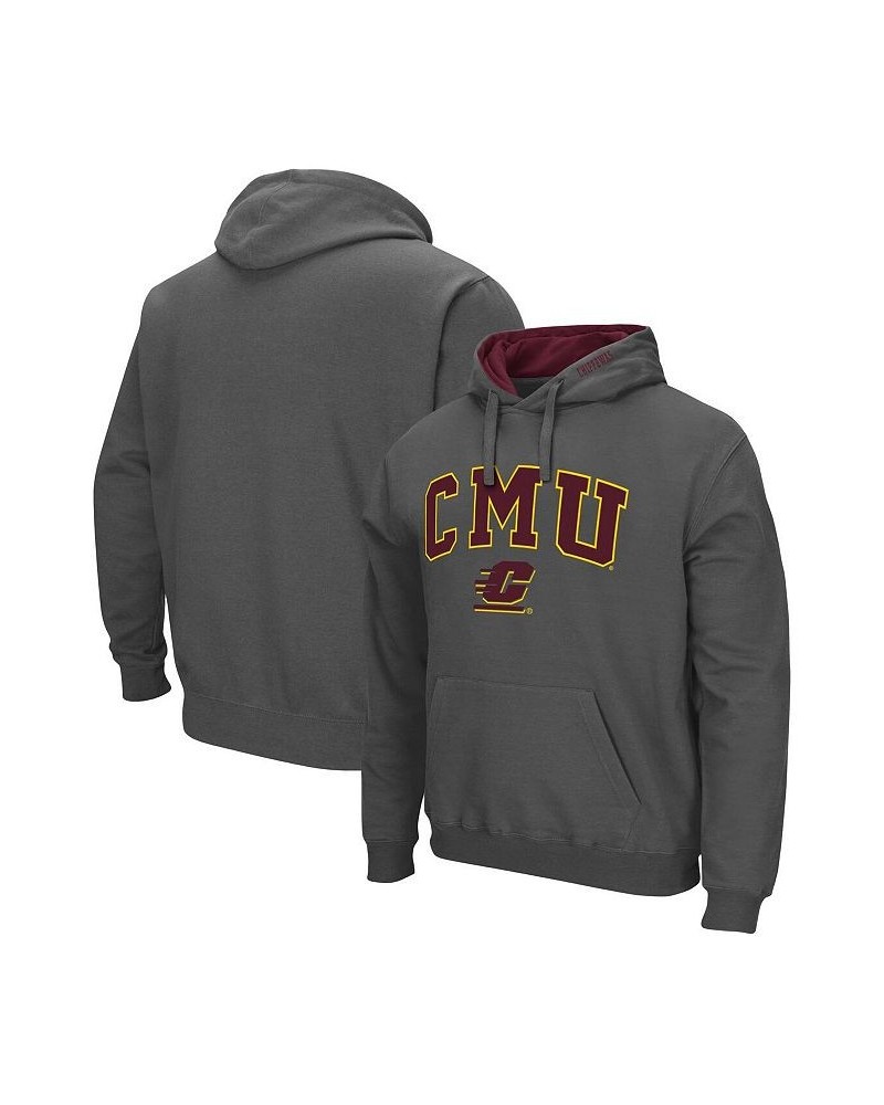 Men's Charcoal Cent. Michigan Chippewas Arch and Logo Pullover Hoodie $25.85 Sweatshirt