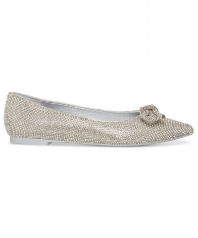 Women's Elina Embellished Rhinestone Bow Ballet Flats Multi $42.51 Shoes