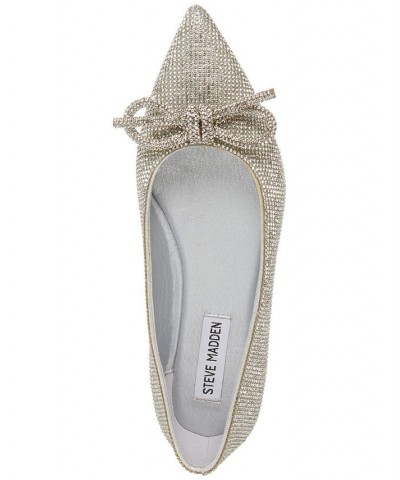 Women's Elina Embellished Rhinestone Bow Ballet Flats Multi $42.51 Shoes