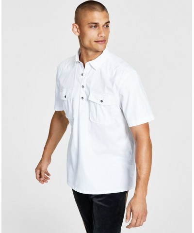 I.N.C. International Concepts Men's Regular-Fit Popover Western Shirt White $13.68 Shirts