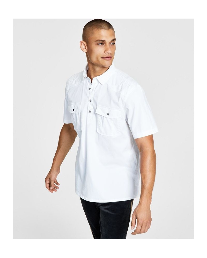 I.N.C. International Concepts Men's Regular-Fit Popover Western Shirt White $13.68 Shirts