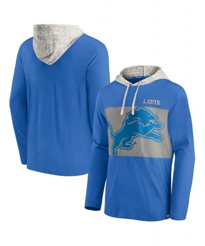 Men's Blue Detroit Lions Long Sleeve Hoodie T-shirt $22.44 T-Shirts