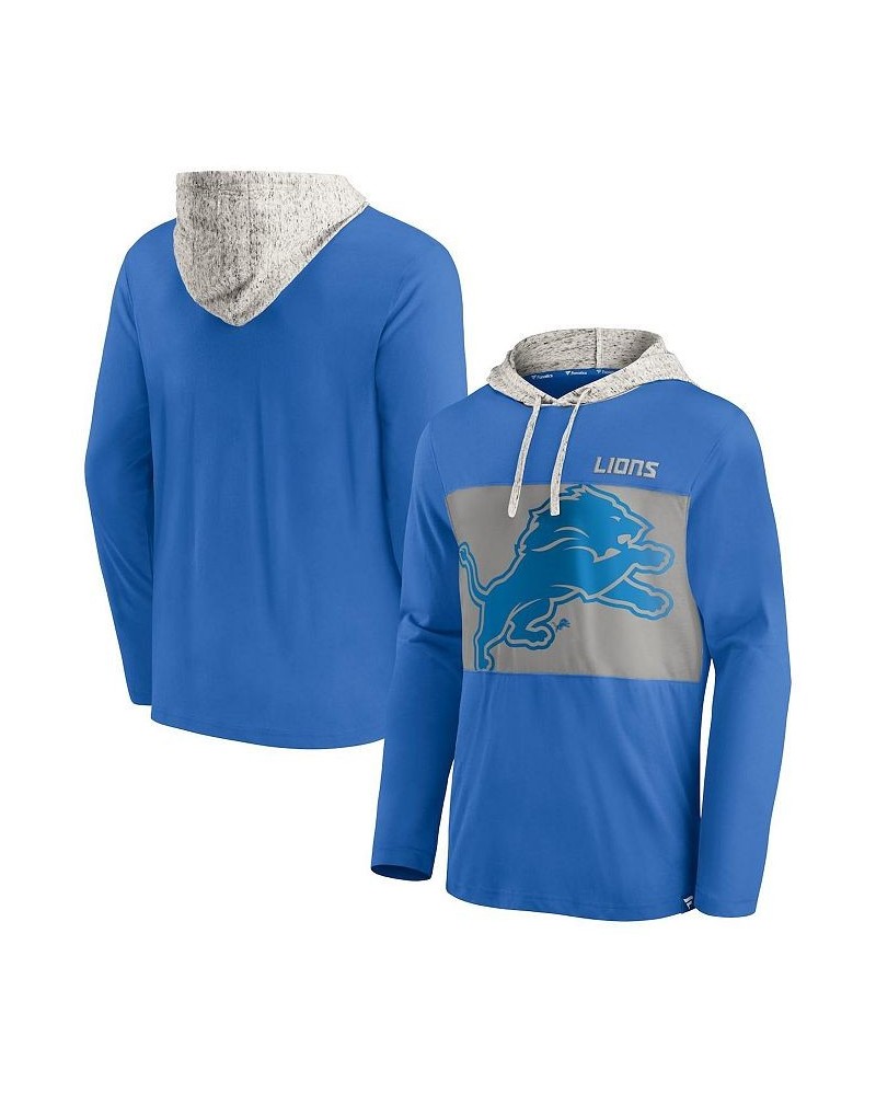 Men's Blue Detroit Lions Long Sleeve Hoodie T-shirt $22.44 T-Shirts