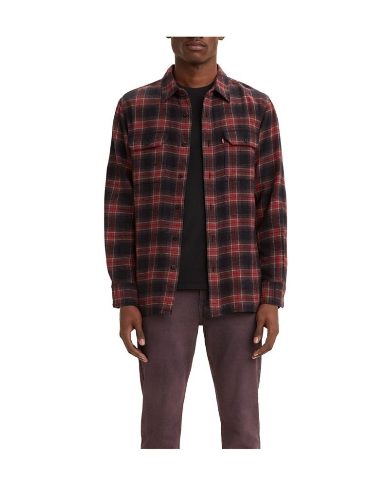 Big and Tall Classic Worker Flannel Overshirt Black $33.14 Shirts