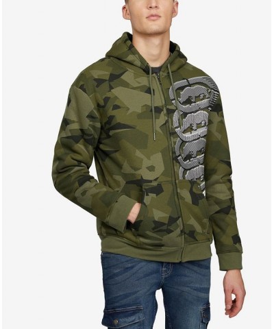 Men's Techno Stack Sherpa Hoodie Green $50.96 Sweatshirt