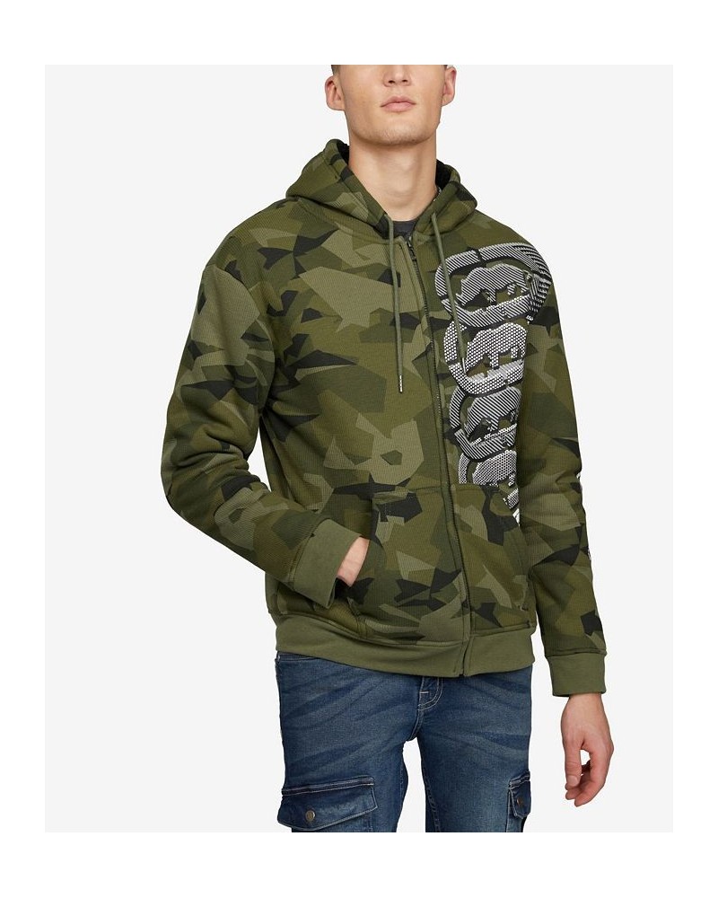 Men's Techno Stack Sherpa Hoodie Green $50.96 Sweatshirt