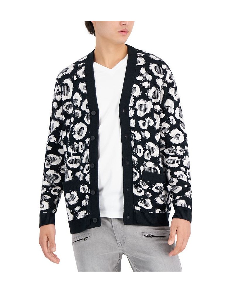 Men's Crosby Cheetah Cardigan Black $15.09 Sweaters