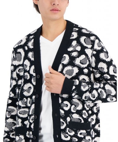 Men's Crosby Cheetah Cardigan Black $15.09 Sweaters