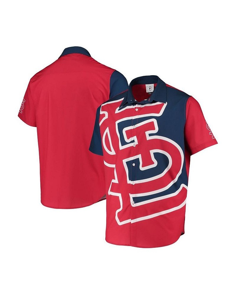 Men's Red St. Louis Cardinals Big Logo Button-Up Shirt $37.72 Shirts