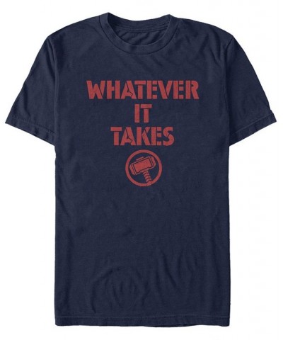 Marvel Men's Avengers Endgame Whatever It Takes Thor Logo, Short Sleeve T-shirt Blue $19.94 T-Shirts