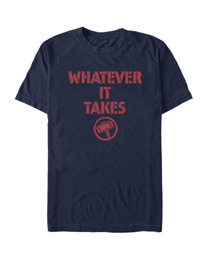 Marvel Men's Avengers Endgame Whatever It Takes Thor Logo, Short Sleeve T-shirt Blue $19.94 T-Shirts