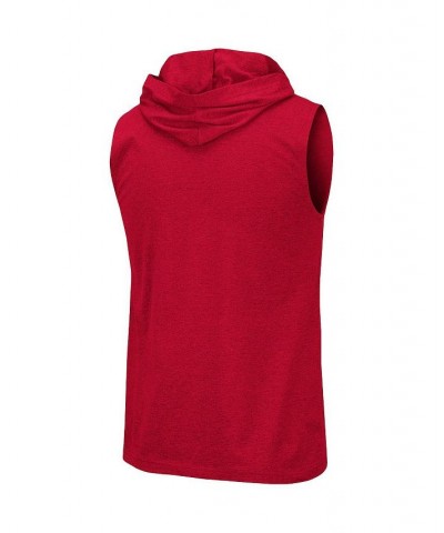 Men's Heathered Red Louisville Cardinals Varsity Hoodie Tank Top $18.80 T-Shirts