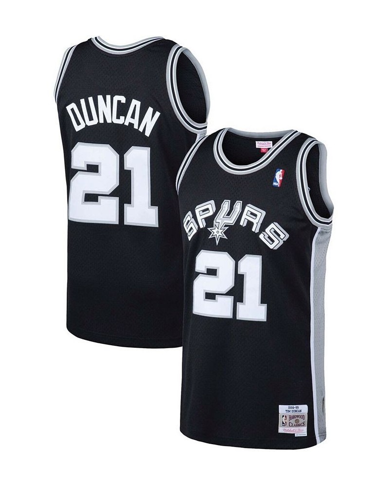 Men's Tim Duncan Black San Antonio Spurs 1998-99 Hardwood Classics Swingman Jersey $56.55 Jersey